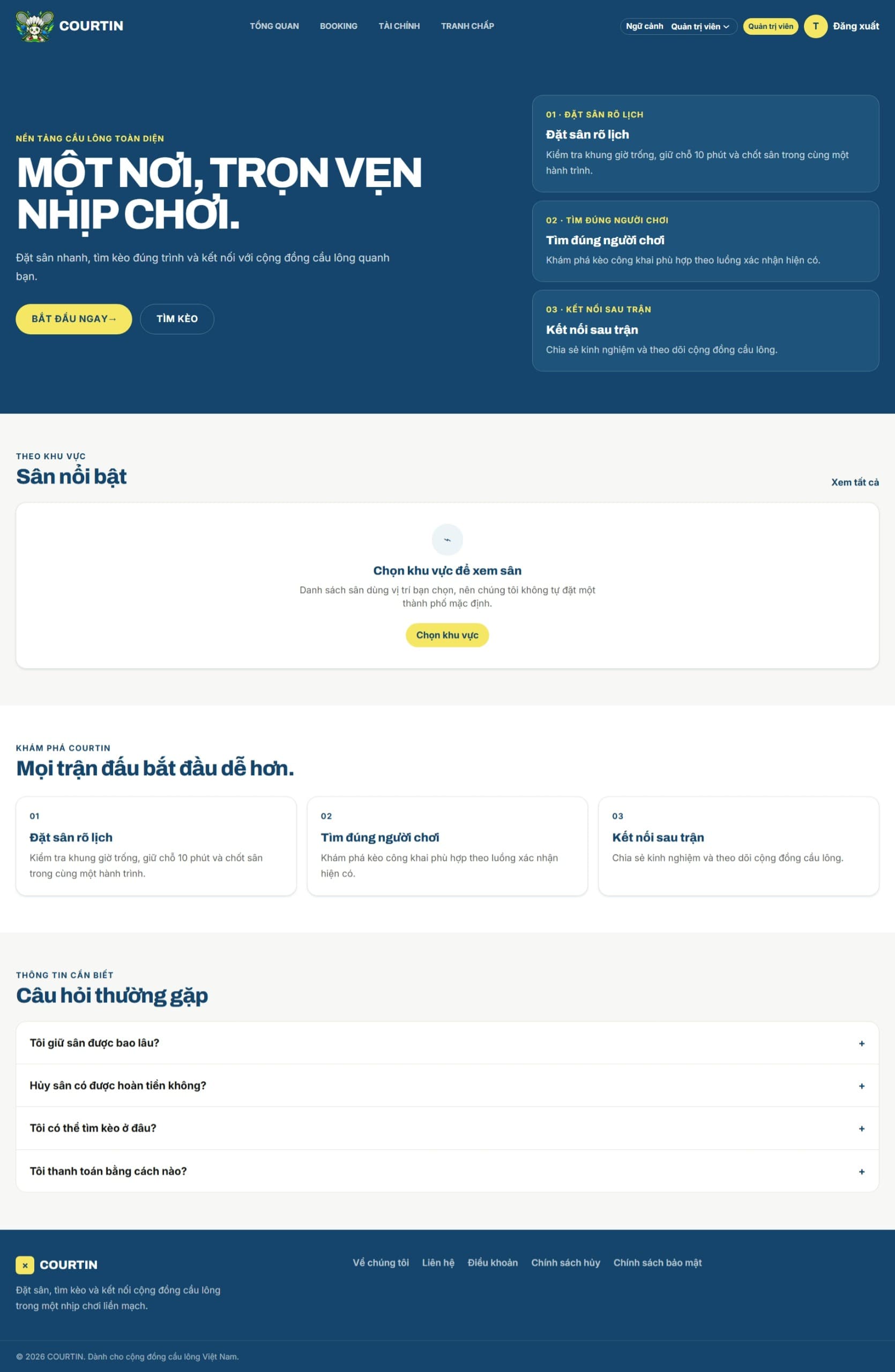 Courtin — Badminton Community & Online Booking Platform preview