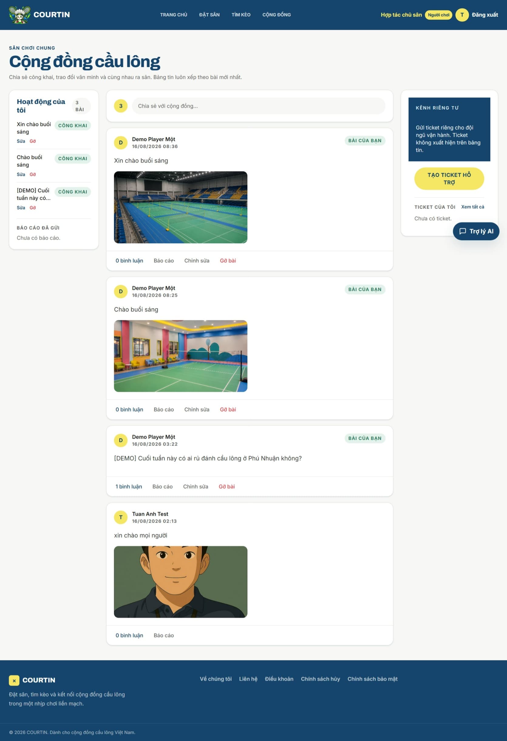 Courtin — Badminton Community & Online Booking Platform preview — view 3